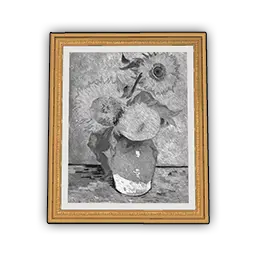 File:Vase with Three Sunflowers (BW) icon.png