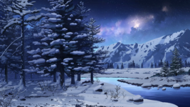Misc Location - Snow Forest (Night).png